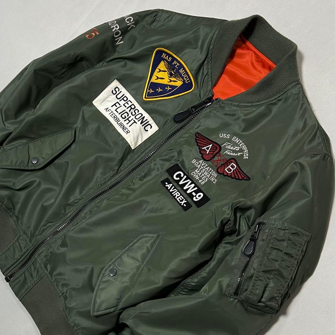 AVIREX MA1 ボンバージャケット フルデコ イーグル 刺繍 ワッペン