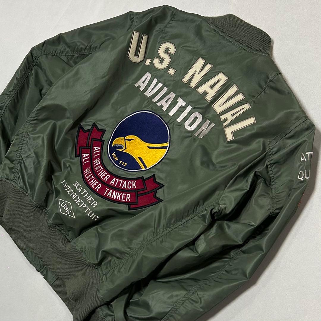 AVIREX MA1 ボンバージャケット フルデコ イーグル 刺繍 ワッペン