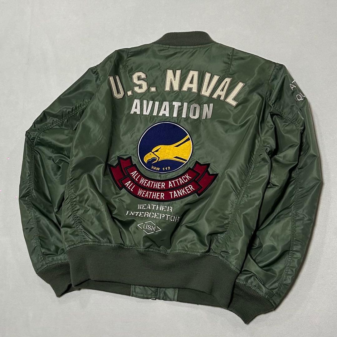 AVIREX MA1 ボンバージャケット フルデコ イーグル 刺繍 ワッペン