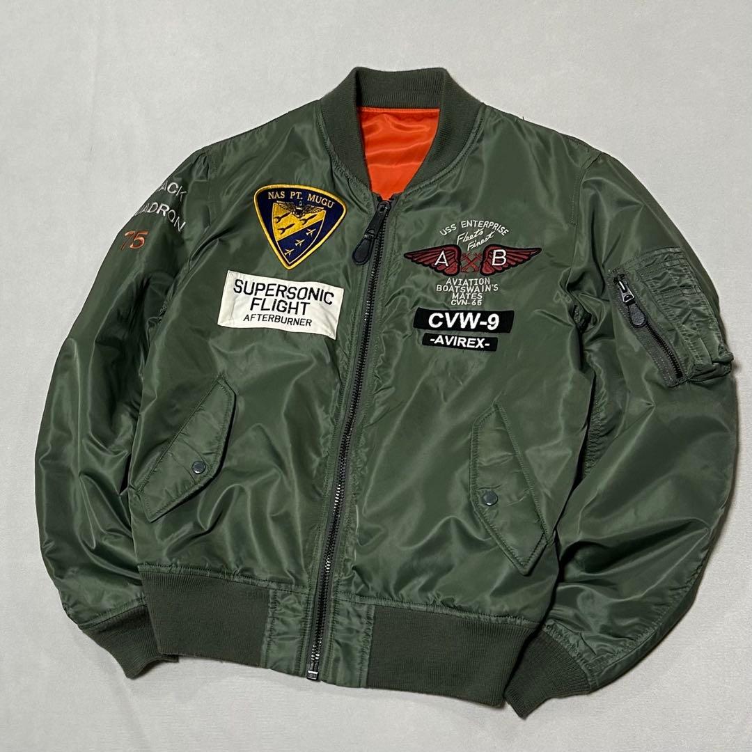 AVIREX MA1 ボンバージャケット フルデコ イーグル 刺繍 ワッペン