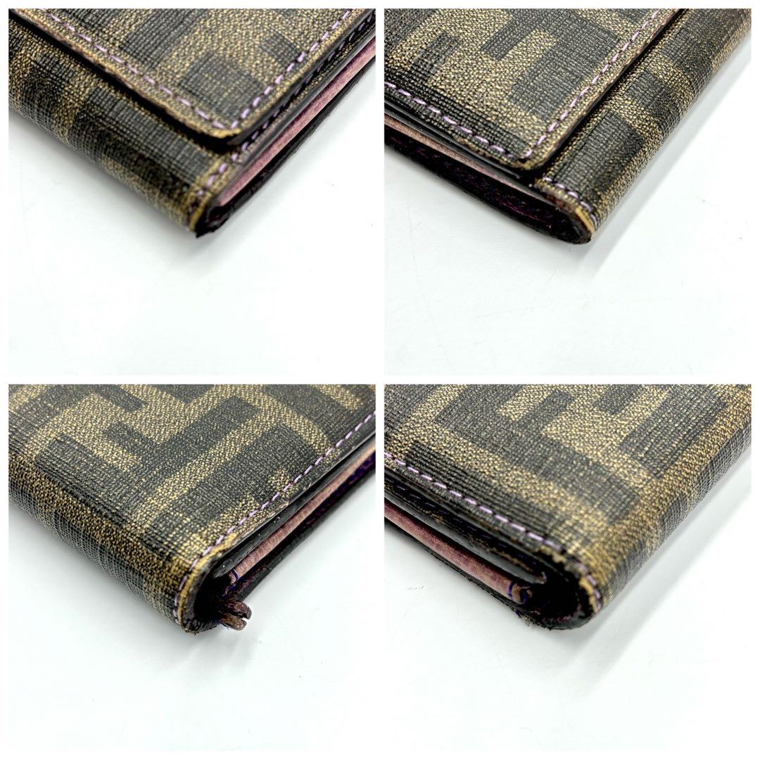 FENDI ズッカ　長財布　PVC パープル　レザー　折り財布　ズッキーノ　ロゴ