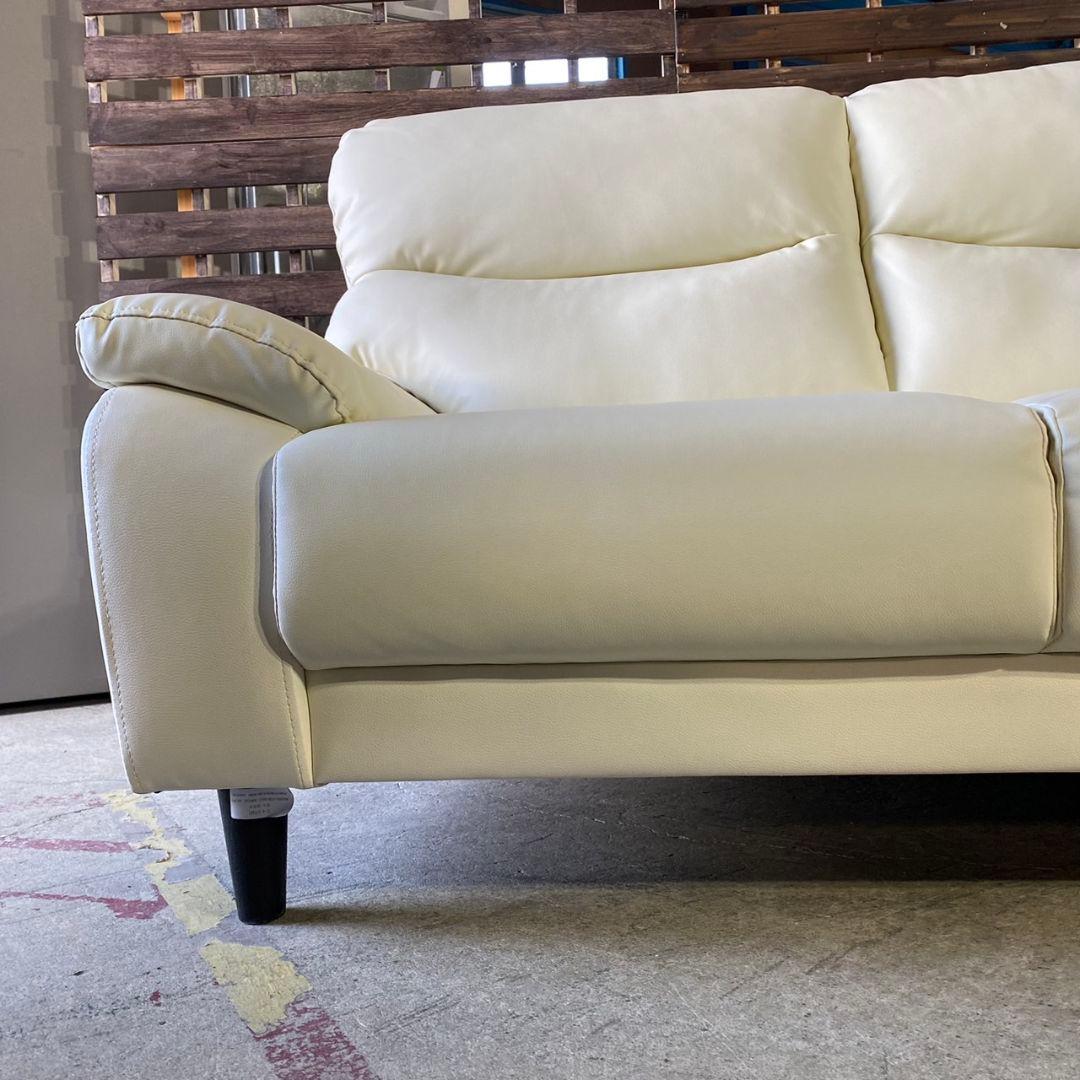 G290\" NITORI N-SHIELD 2シーター レザー ソファ ホワイト