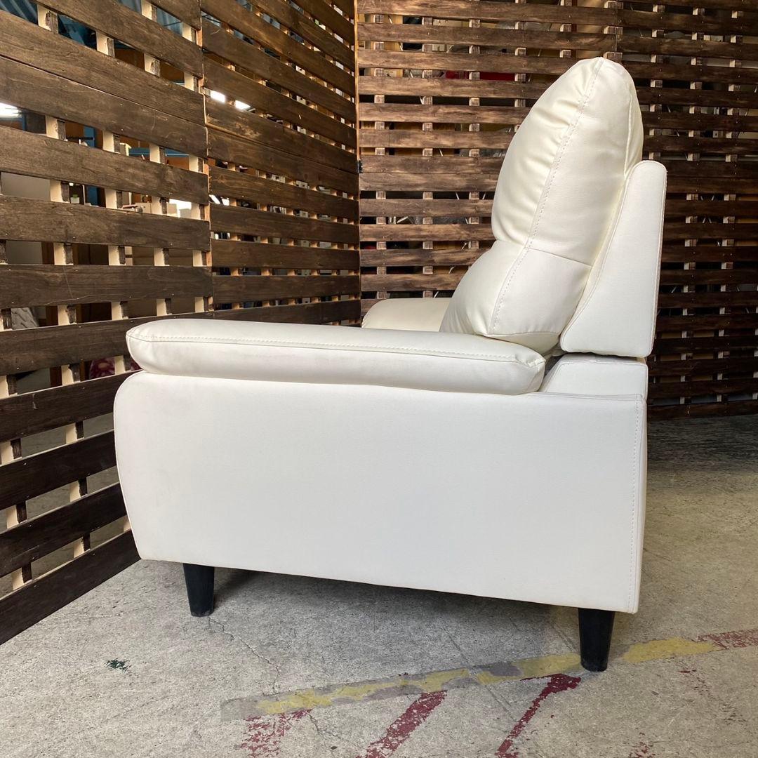 G290\" NITORI N-SHIELD 2シーター レザー ソファ ホワイト