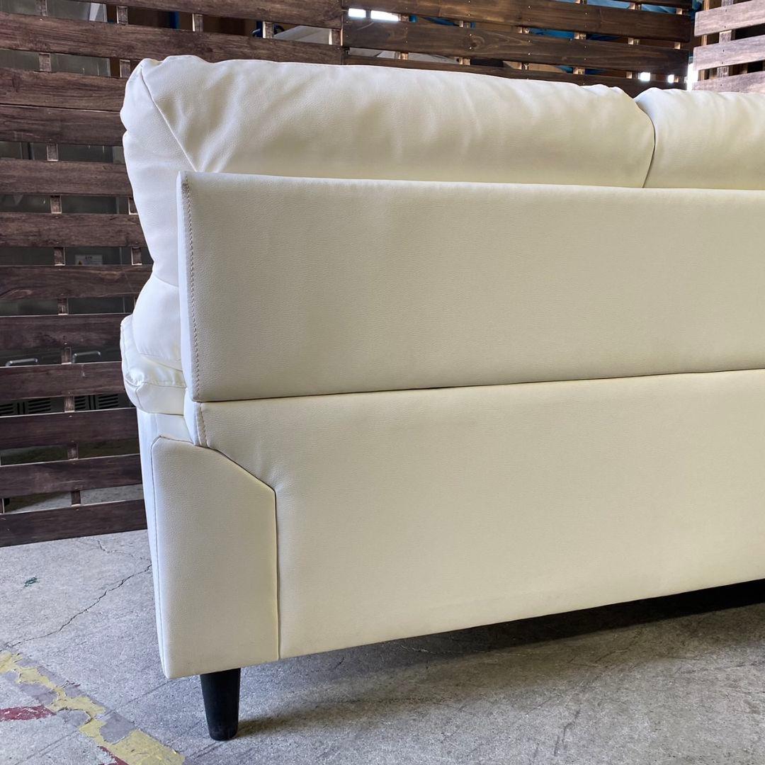 G290\" NITORI N-SHIELD 2シーター レザー ソファ ホワイト