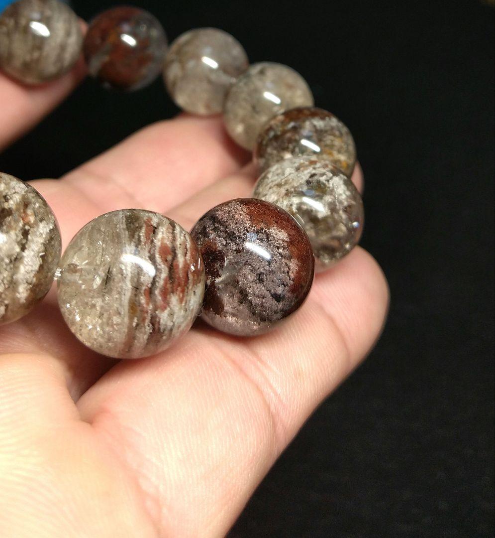 専用【希少,美品】ホワイトレッドガーデンクォーツ　１６㎜　ブレスレット　大玉