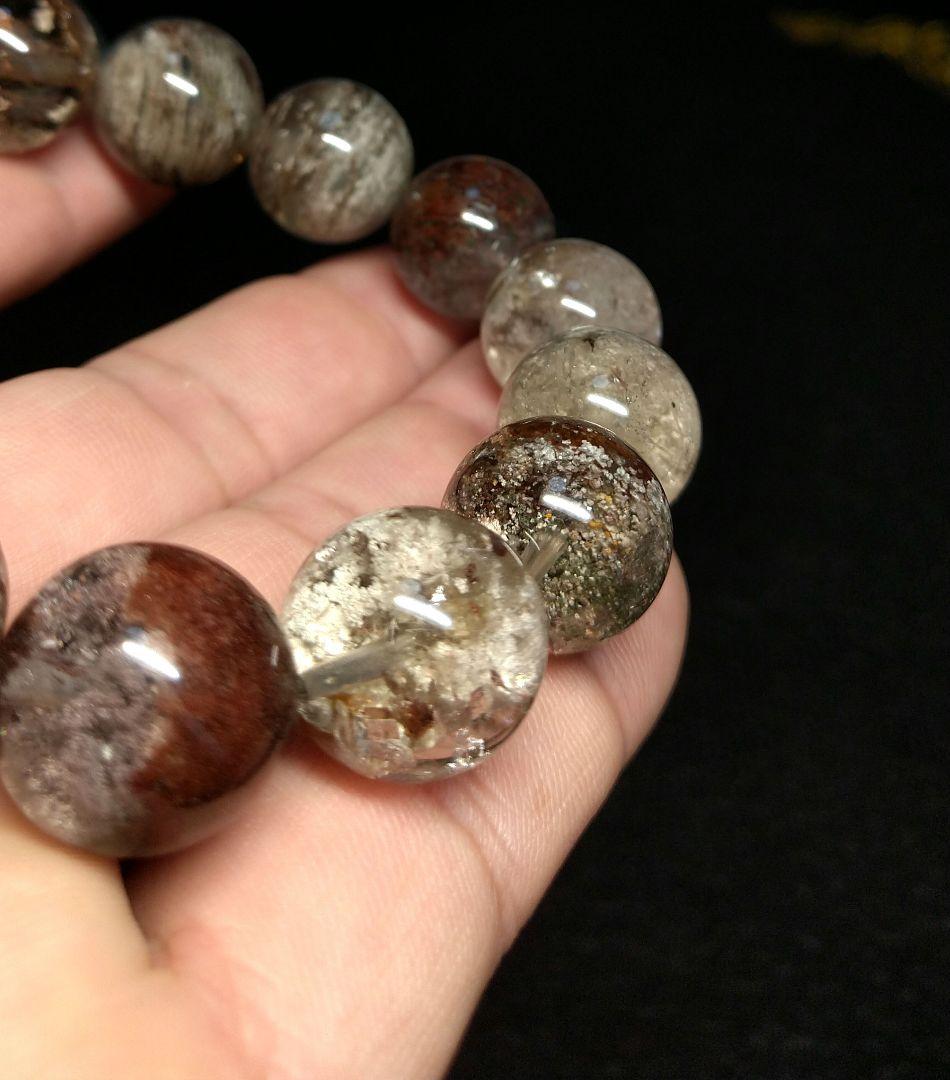 専用【希少,美品】ホワイトレッドガーデンクォーツ　１６㎜　ブレスレット　大玉