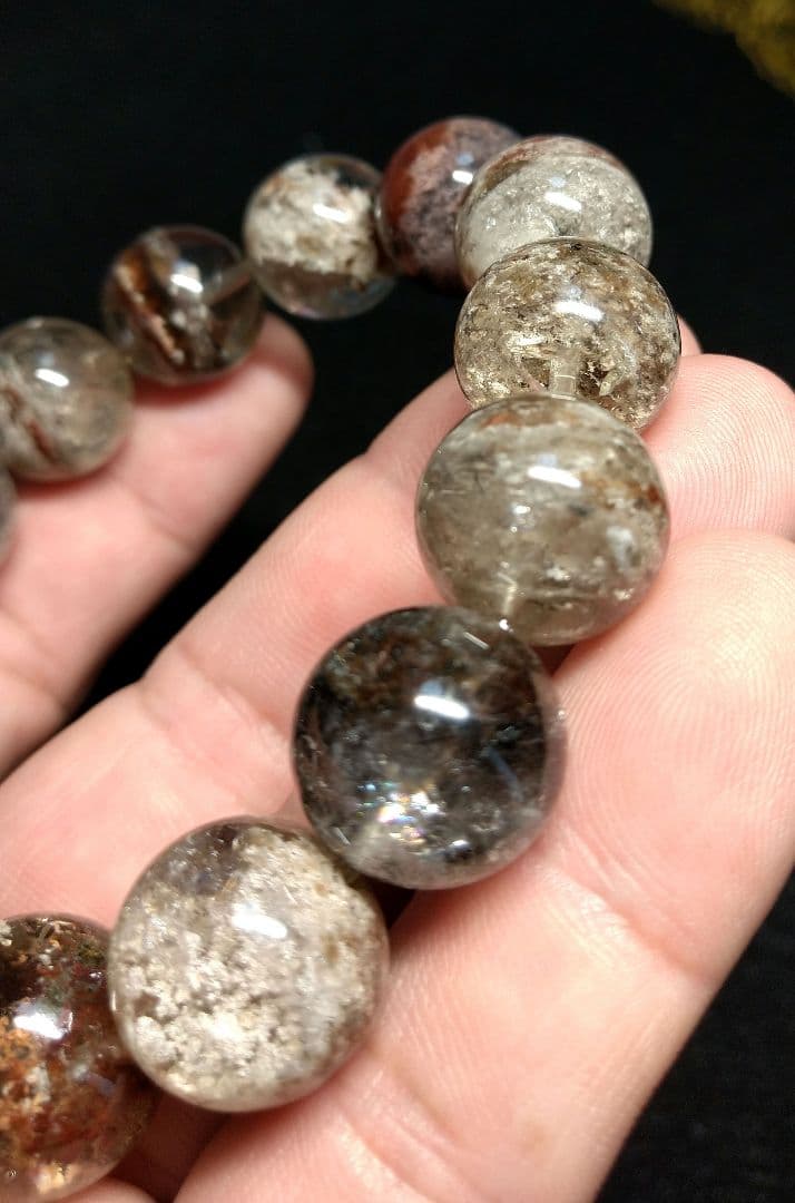 専用【希少,美品】ホワイトレッドガーデンクォーツ　１６㎜　ブレスレット　大玉