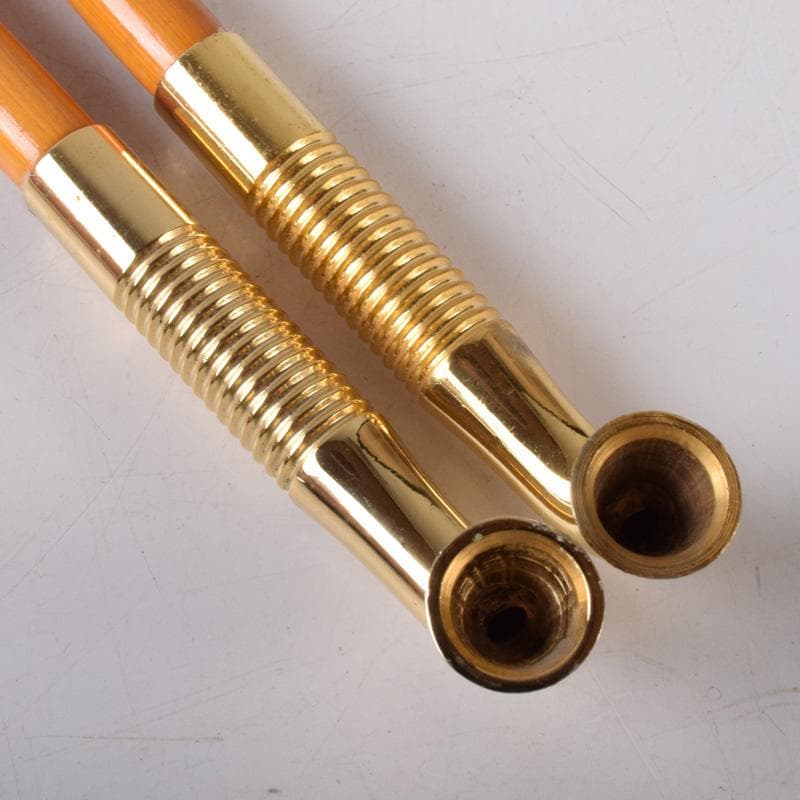 金工師　木村清斎作　而妙斎好　煙管　一對　共布共箱　C　7787