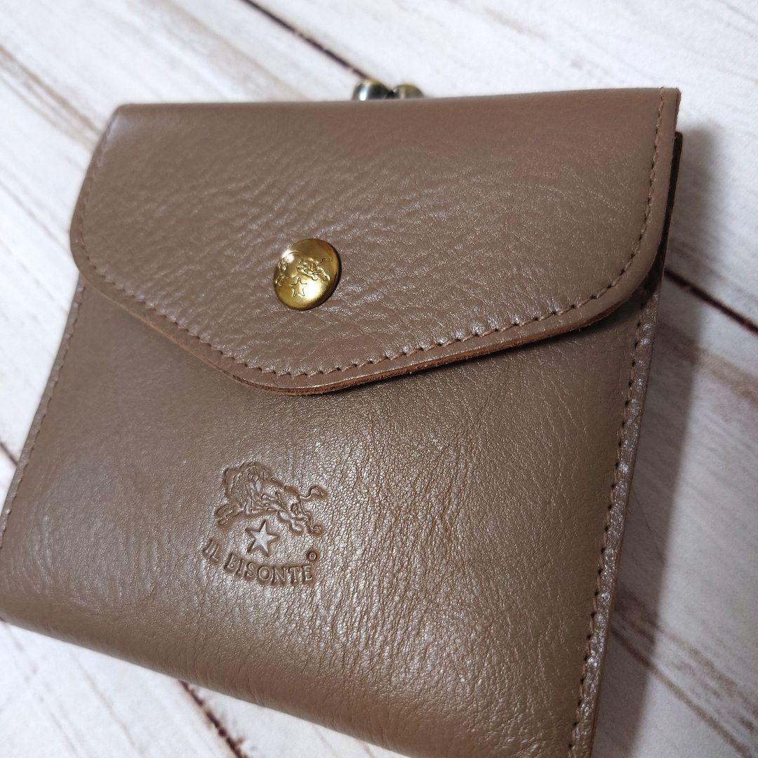 新品 IL BISONTE イルビゾンテ がま口二つ折り財布