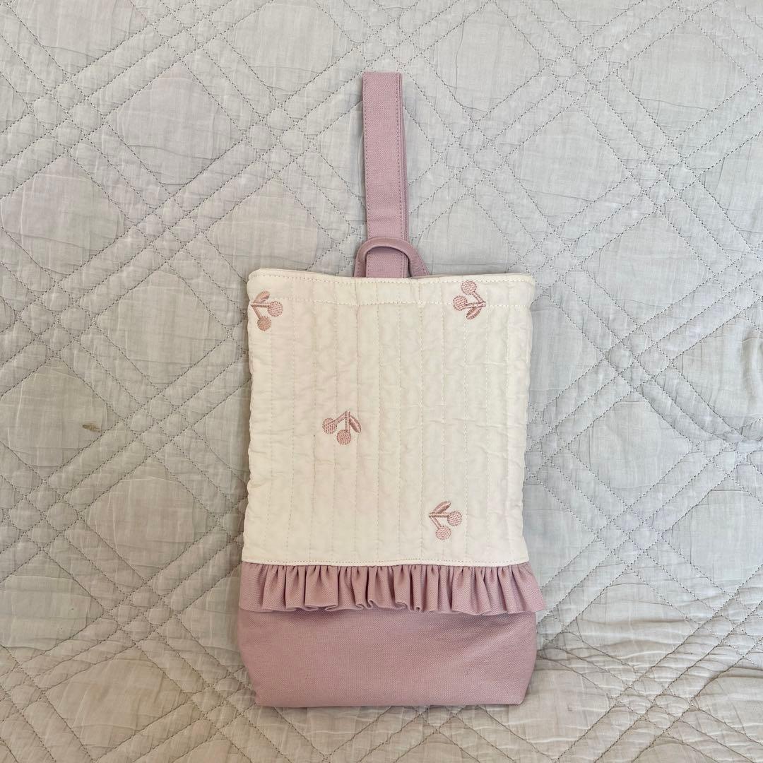 さくらんぼヌビ　レッスンバッグ　上靴袋　お着替え袋　セット