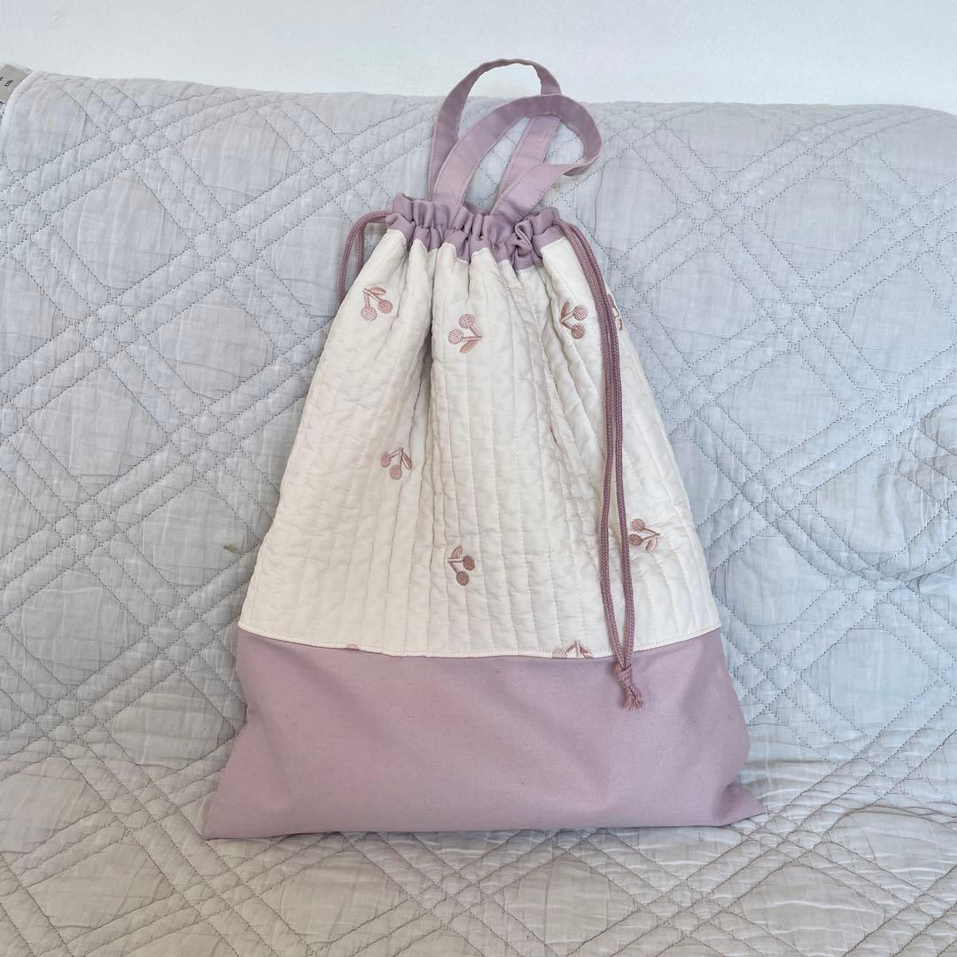 さくらんぼヌビ　レッスンバッグ　上靴袋　お着替え袋　セット