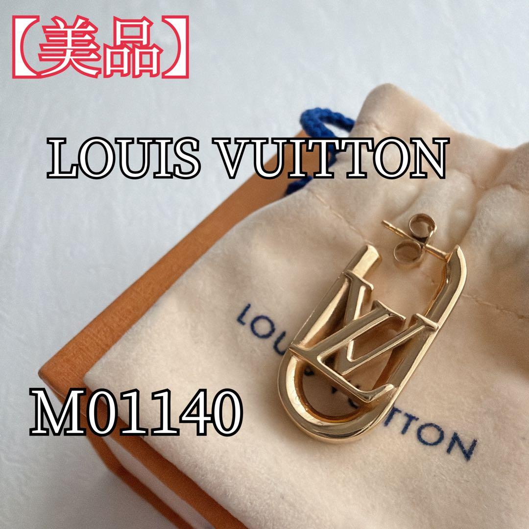 【美品】 ルイヴィトン ピアス フープマイLVチェーン M01140 片耳