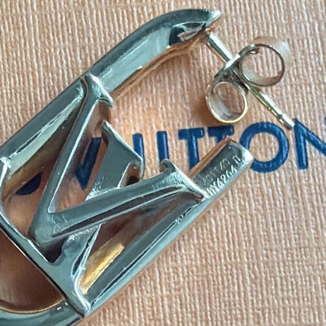 【美品】 ルイヴィトン ピアス フープマイLVチェーン M01140 片耳