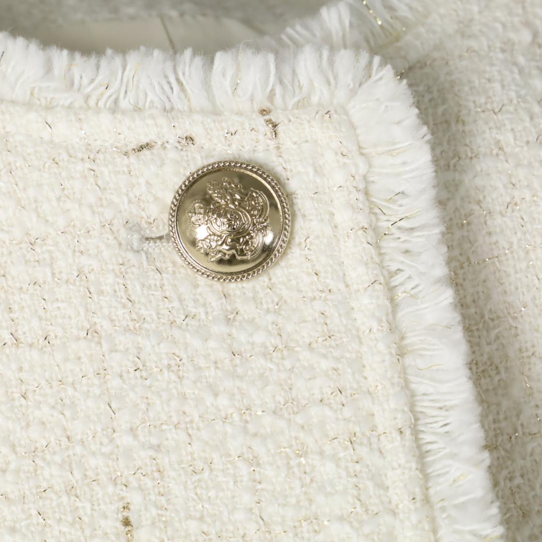 302新品 23区 GIOLICA ボタンツイードジャケット滝沢眞規子さん着38