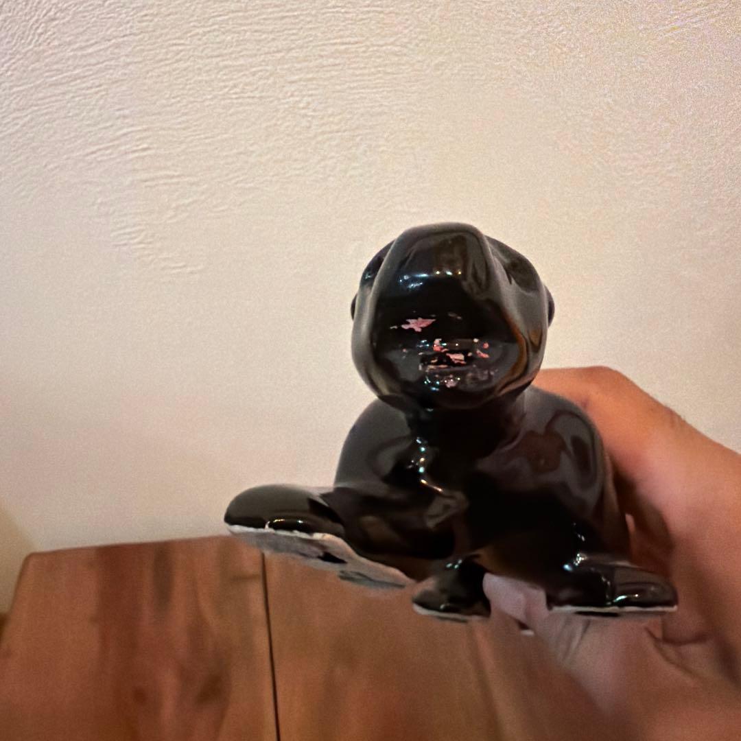 ブラックパンサー 陶器　置物　ミッドセンチュリー　ヴィンテージ　50-60s