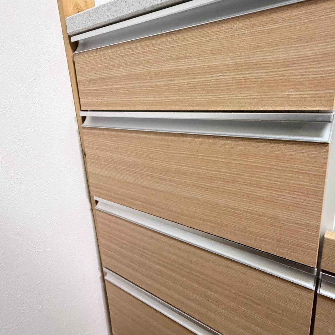 ニトリ カップボード シャロー 食器棚 木目 キッチンカウンター