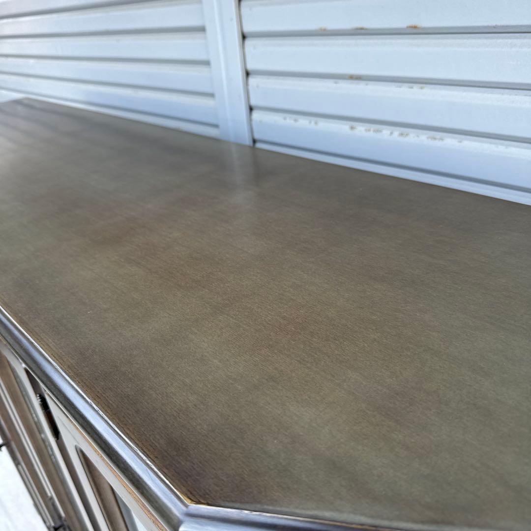 希少ヴィンテージ 旭川純木工芸　いさみや　ステンドグラス　飾り棚　キャビネット