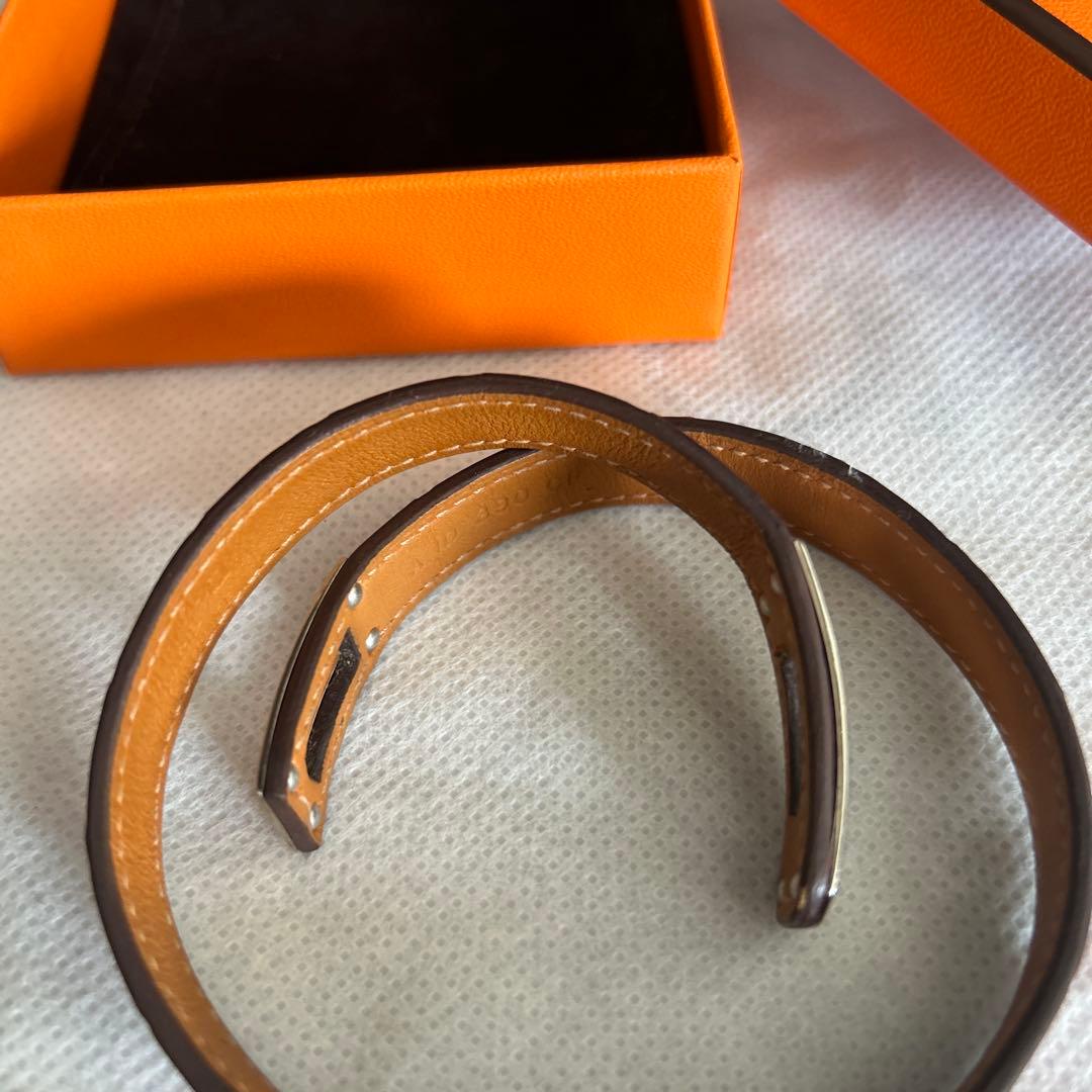 みこさま専用　エルメス　クロコ　ピンク　シルバー金具　バングル　ドゥブルトゥール