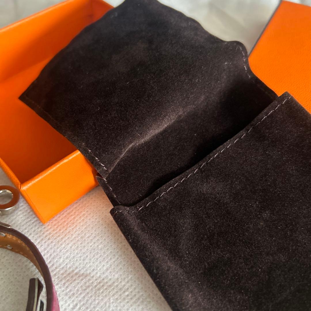 みこさま専用　エルメス　クロコ　ピンク　シルバー金具　バングル　ドゥブルトゥール