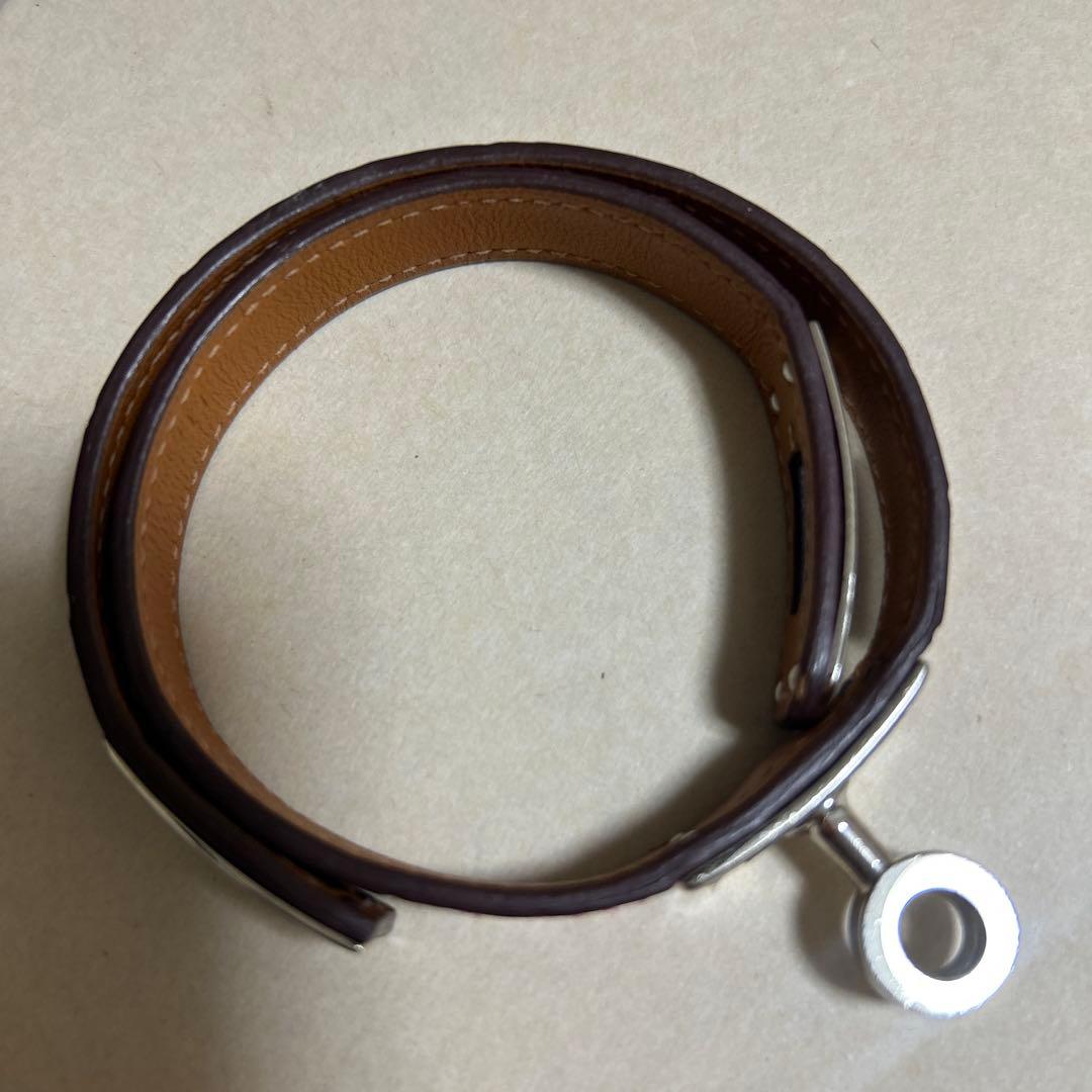 みこさま専用　エルメス　クロコ　ピンク　シルバー金具　バングル　ドゥブルトゥール