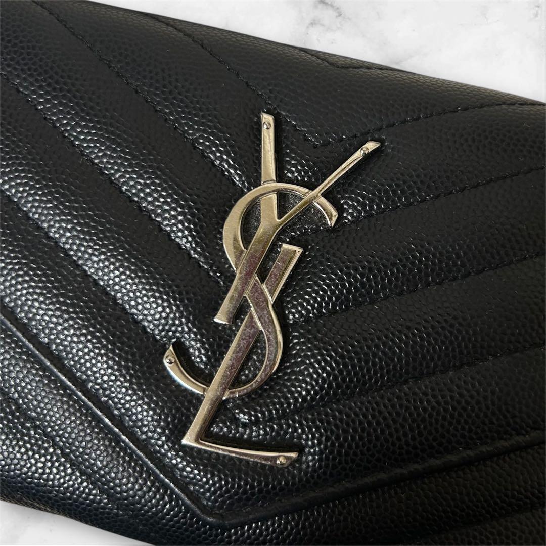 YSL イヴ・サンローラン　ブラック 長財布