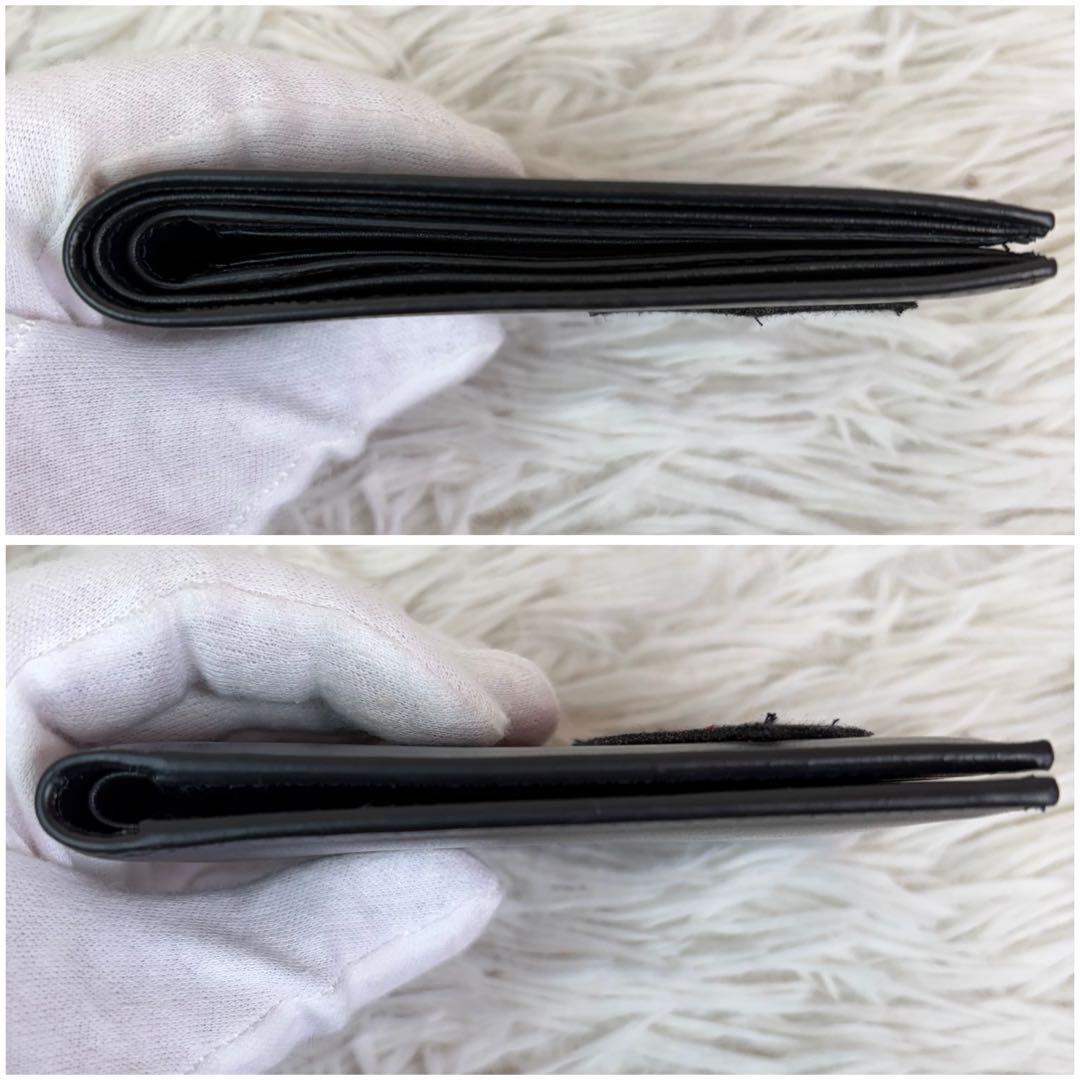 未使用級✨サンローラン 二つ折り 財布 YSL シールドワッペン 黒/ブラック