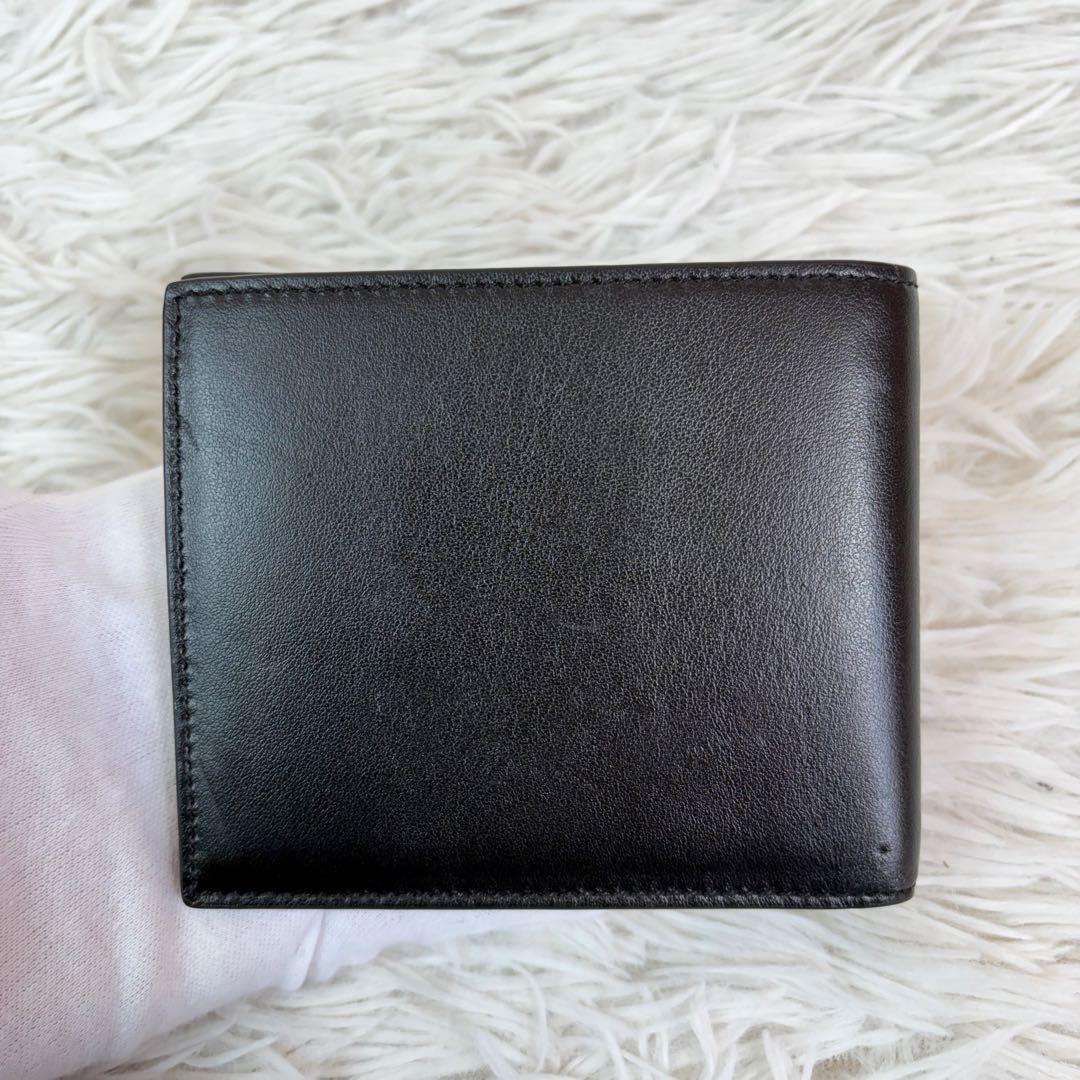 未使用級✨サンローラン 二つ折り 財布 YSL シールドワッペン 黒/ブラック