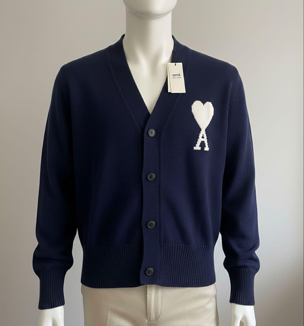 【新品未使用タグ付】AMI PARIS アミパリス カーディガン ユニセックスM