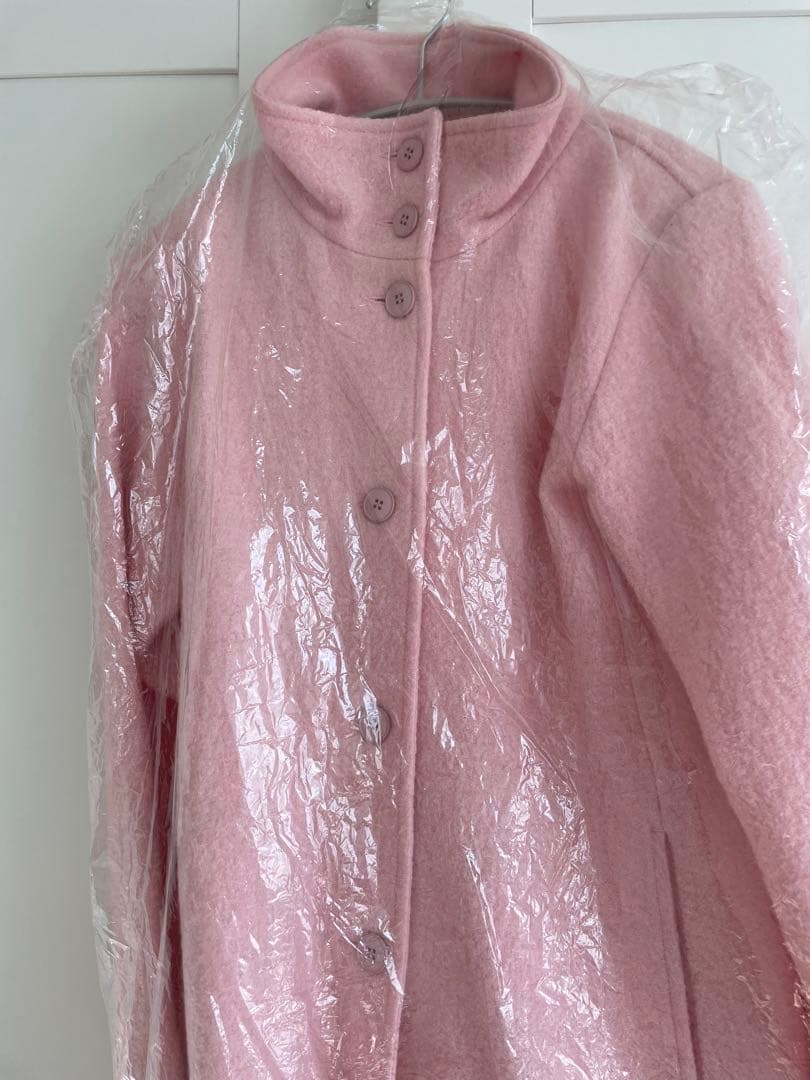 新品タグ付半額agnes b.アニエスべー　ピンク上質ウール コート