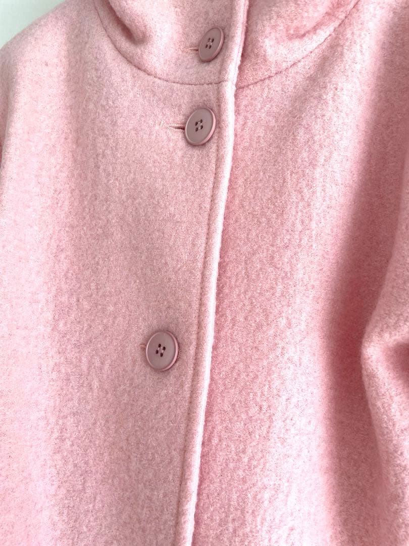 新品タグ付半額agnes b.アニエスべー　ピンク上質ウール コート