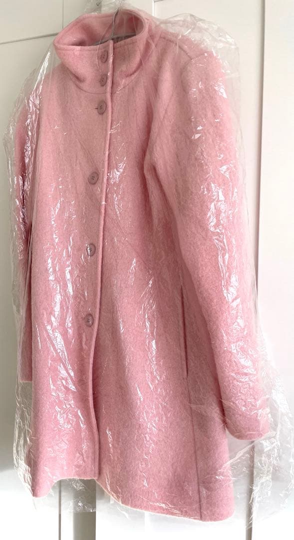 新品タグ付半額agnes b.アニエスべー　ピンク上質ウール コート