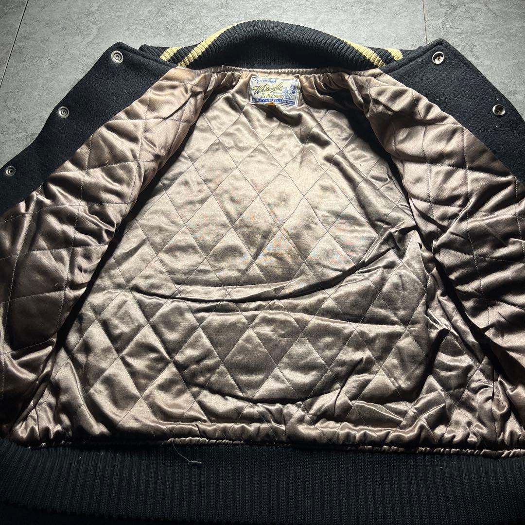 希少 whitesville スタジャン フルデコ ブラック S 送料無料