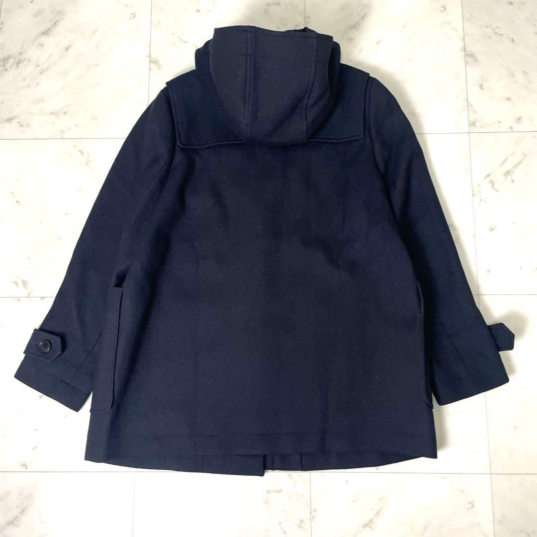 【美品】ピーエスポールスミス ウールコート フーディ ストライプ L 黒 赤