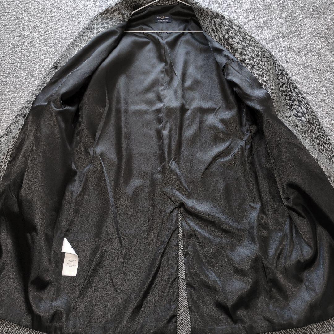 フレッドペリー　国内正規品　リラックスフィット　ヘリンボーン　チェスターコート