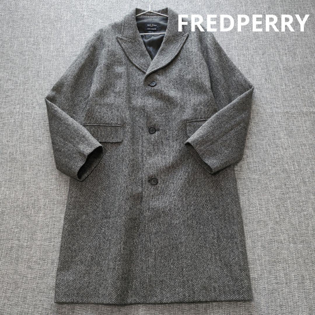 フレッドペリー　国内正規品　リラックスフィット　ヘリンボーン　チェスターコート