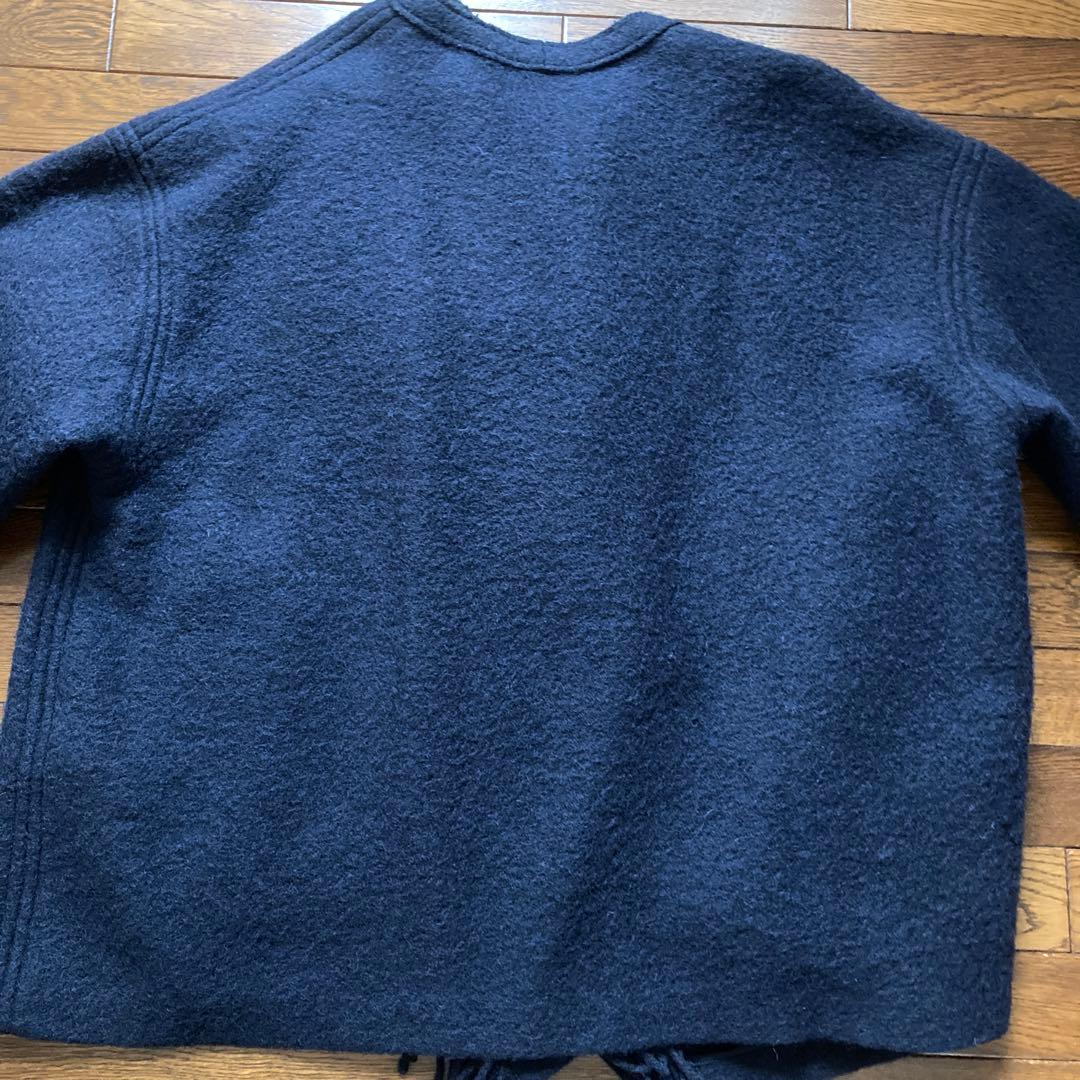 [超美品]Plage プラージュ フリンジ ポンチョ MANTECO社 ネイビー