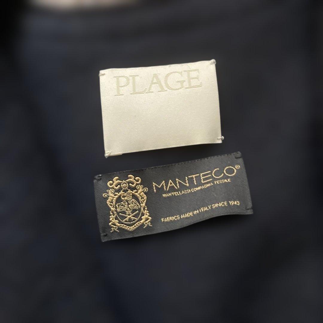 [超美品]Plage プラージュ フリンジ ポンチョ MANTECO社 ネイビー