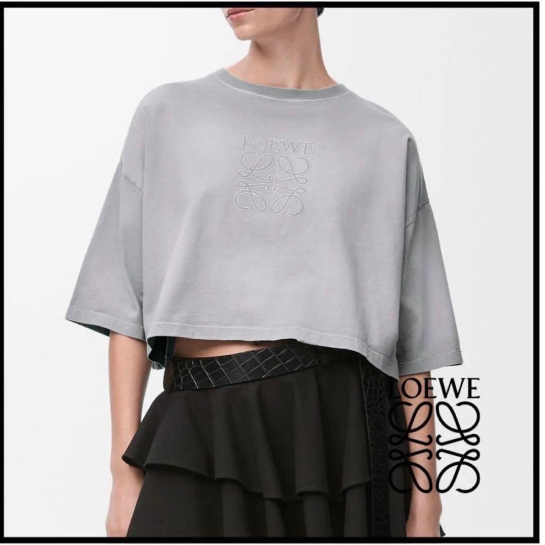 ロエベ　LOEWE クロップド Tシャツ グレー (コットン) XSサイズ