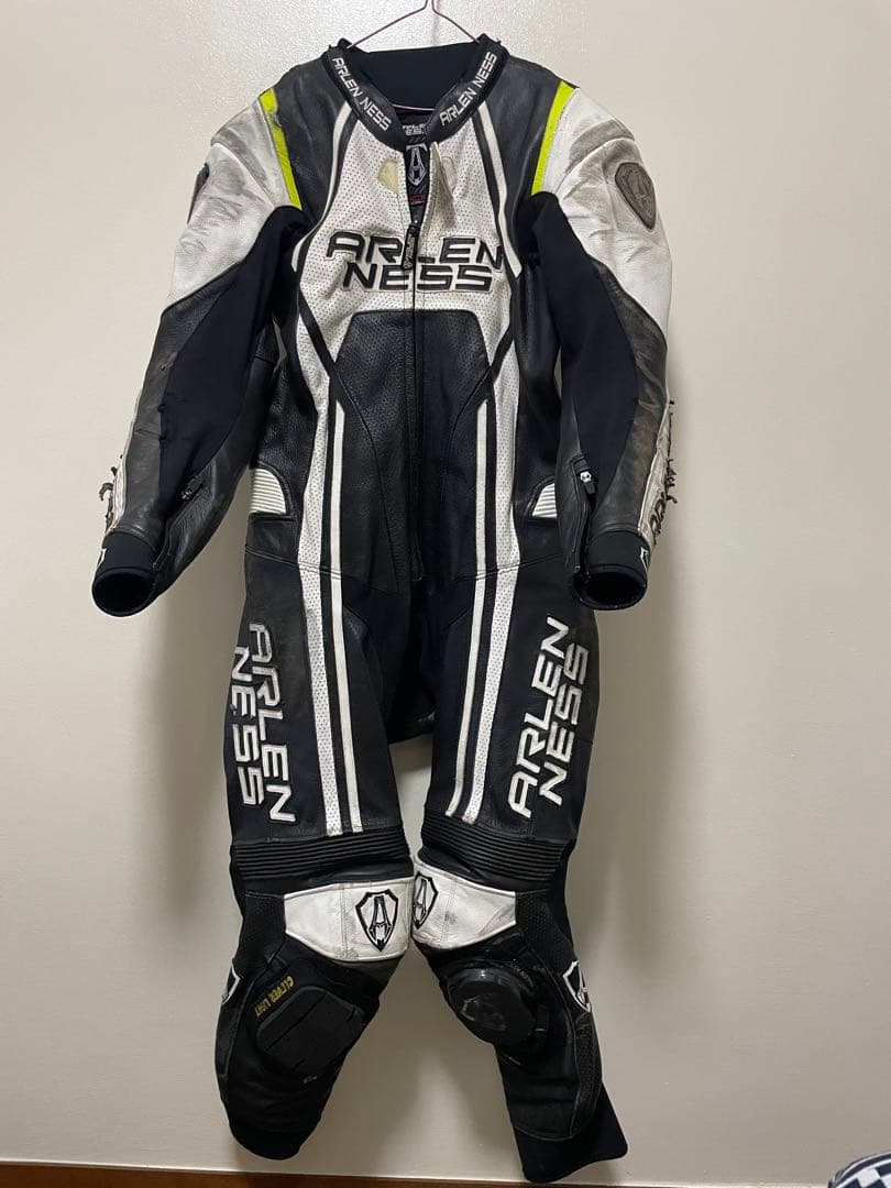 a　アレンネスパンチングレザーレーシングスーツ❗️MFJ公認❗️走り屋革ツナギ