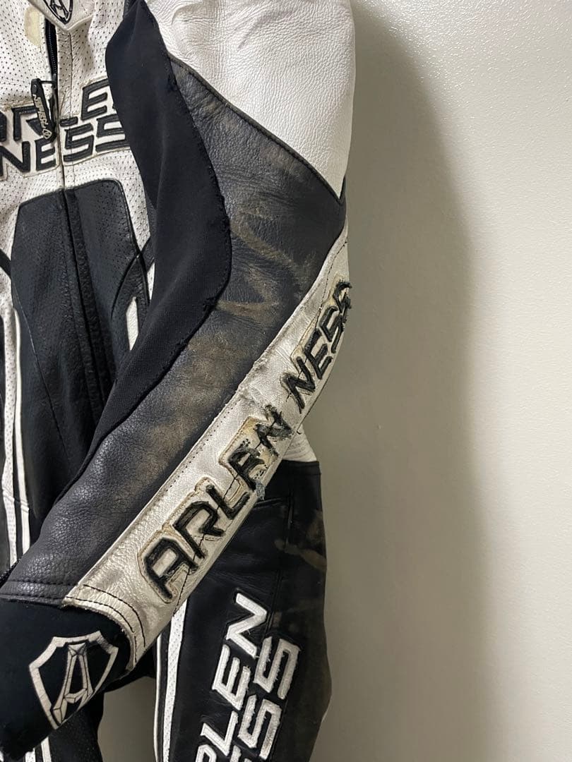 a　アレンネスパンチングレザーレーシングスーツ❗️MFJ公認❗️走り屋革ツナギ