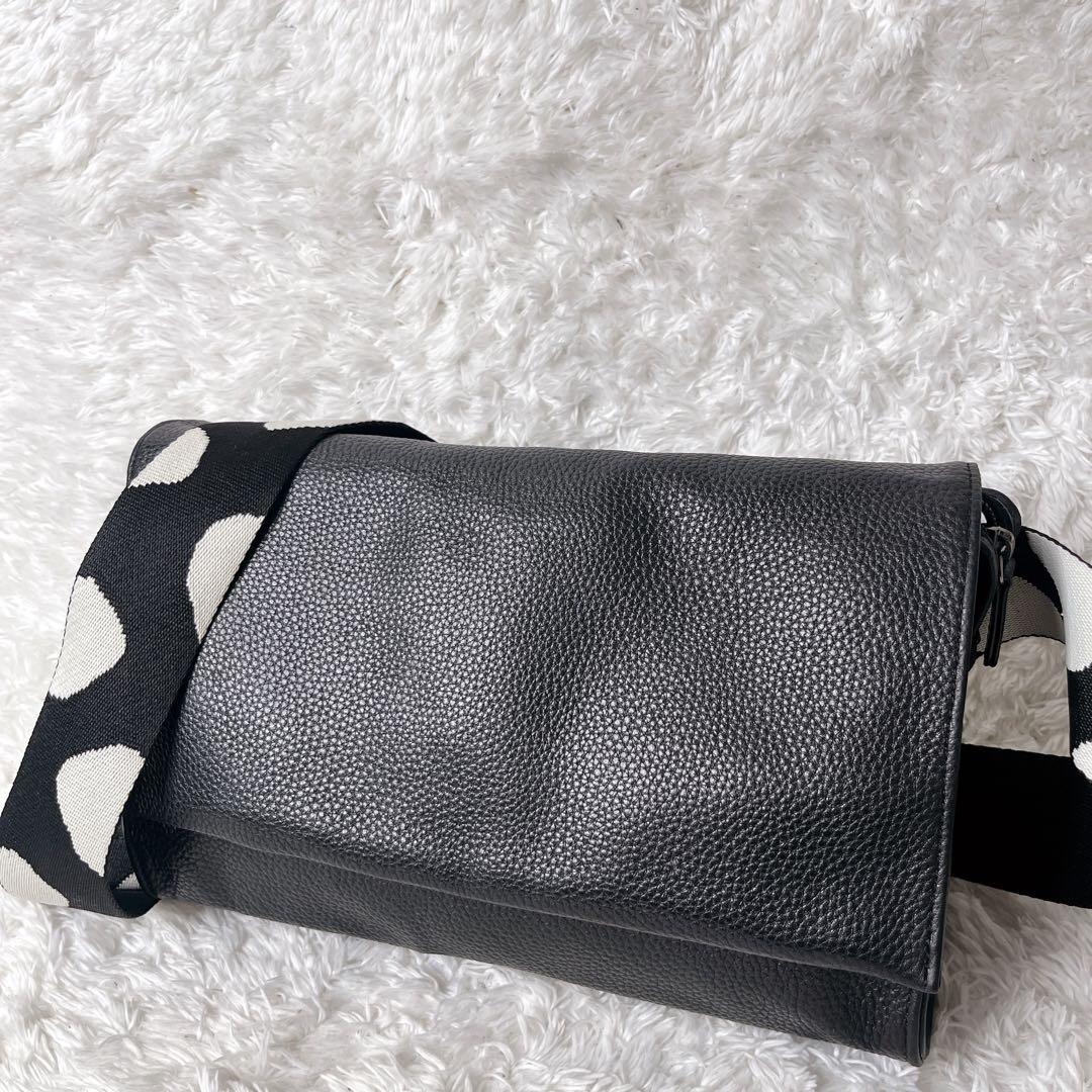 完売品 イアパピヨネ ワイドテープ ダルメシアン ブラック レザー 本革 黒