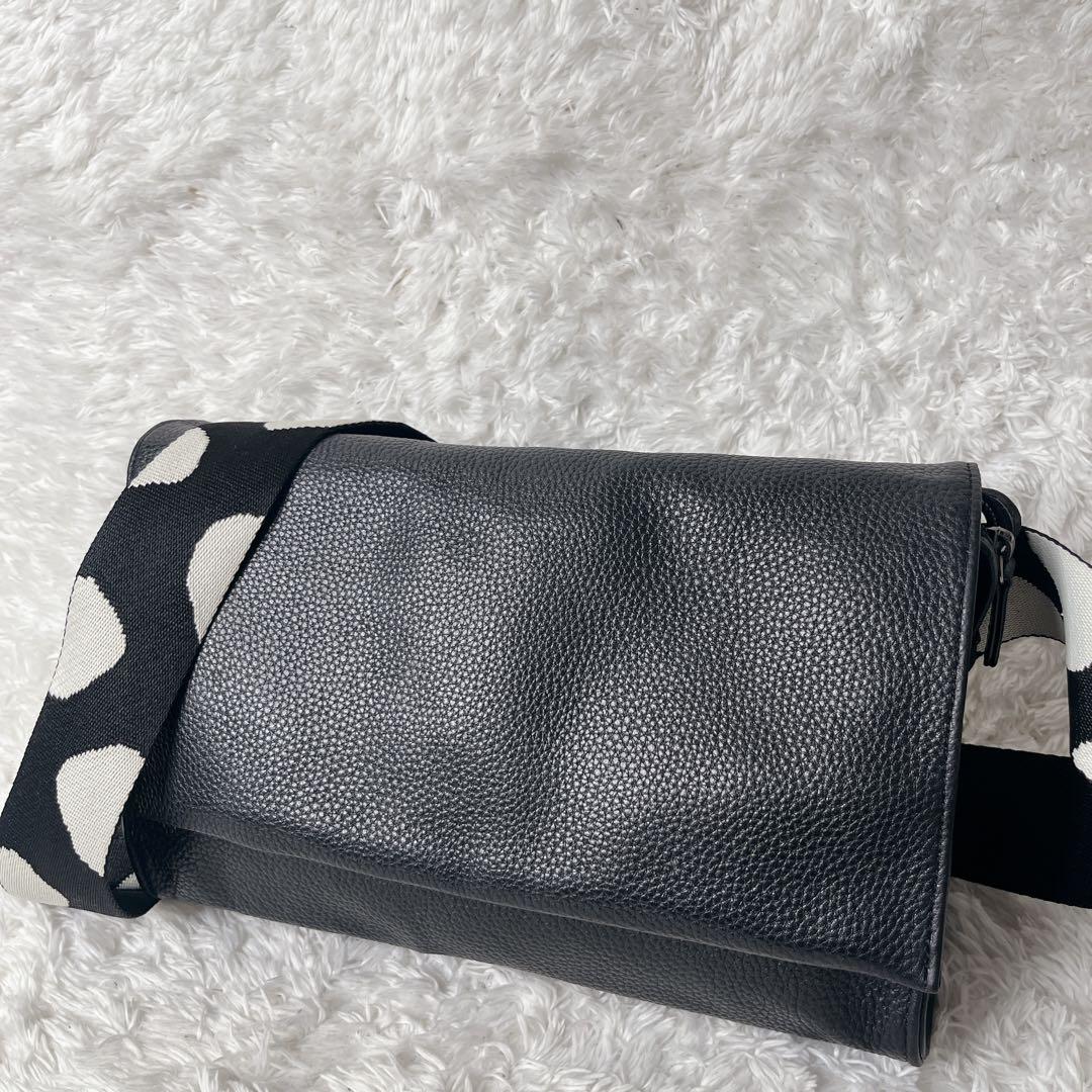 完売品 イアパピヨネ ワイドテープ ダルメシアン ブラック レザー 本革 黒