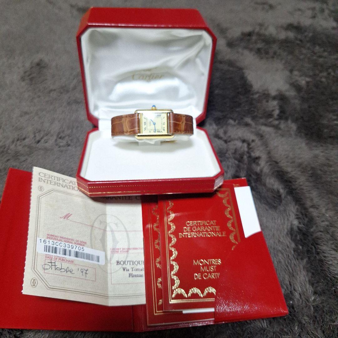 Cartier マストタンク　ヴェルメイユ　クォーツ　純正ベルト