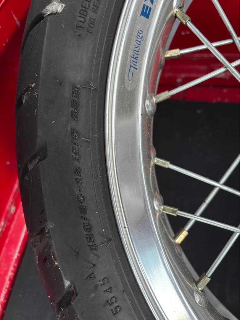 アルミ製スポークホイール2本 エクセルHリムgs400用