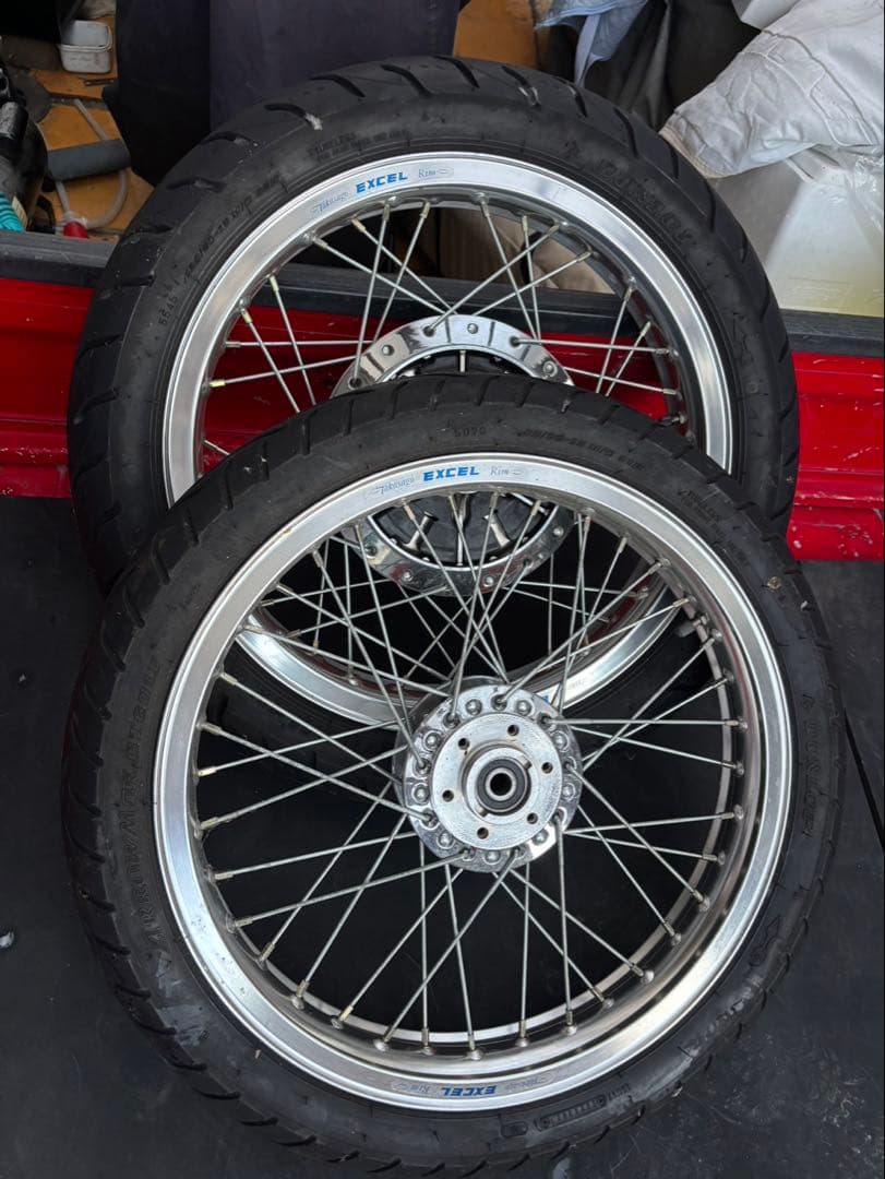 アルミ製スポークホイール2本 エクセルHリムgs400用