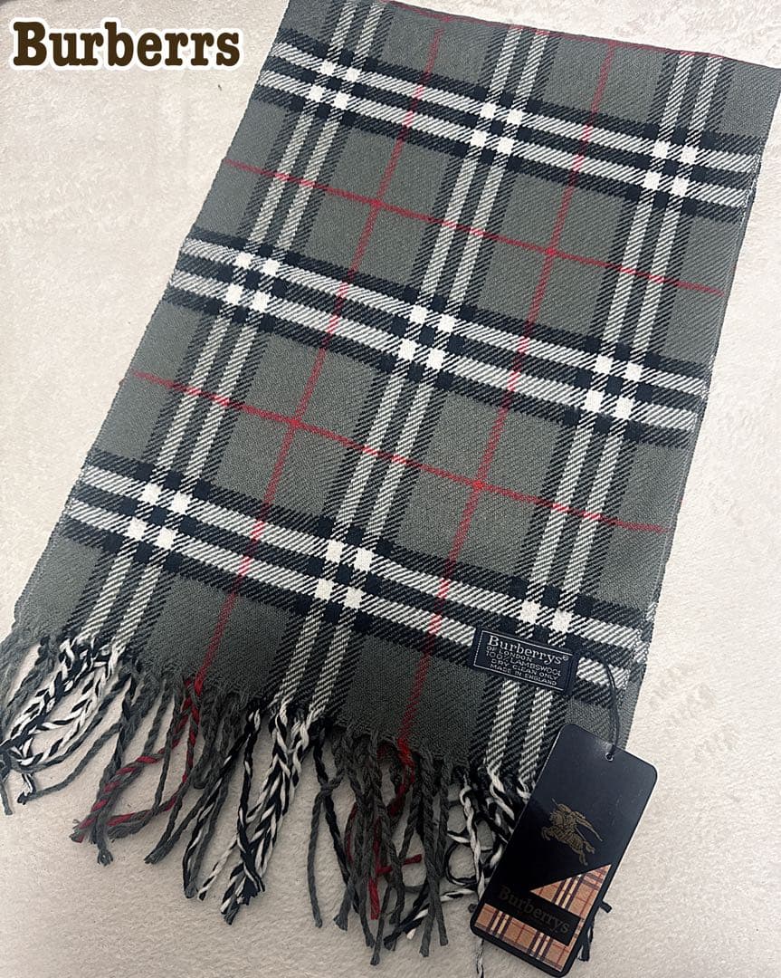 170センチ長め！タグ付き新品♡バーバリー♡ノバチェック柄♡マフラー♡グレー