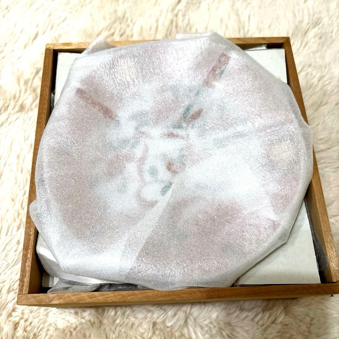 新品 たち吉 橘吉 赤絵花鳥 中皿5枚 木箱付 金彩丸紋 呉須赤絵 古伊万里色絵