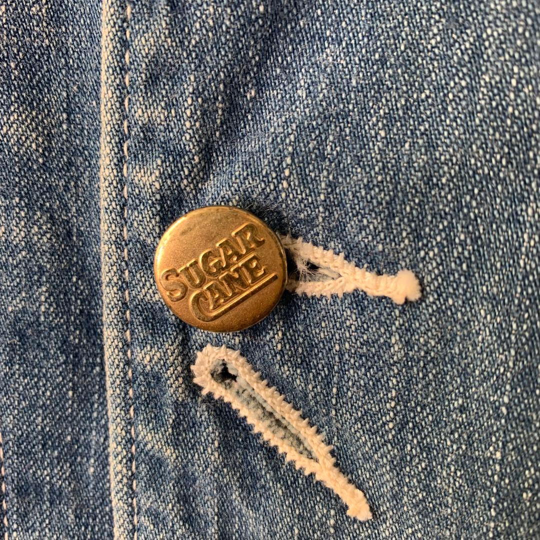 シュガーケーン 11ozデニムワークコート カバーオール ユーズドウォッシュ