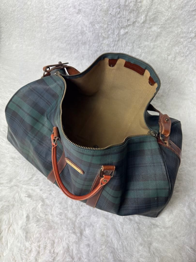 aky Polo Ralph Lauren チェック柄ボストンバッグ