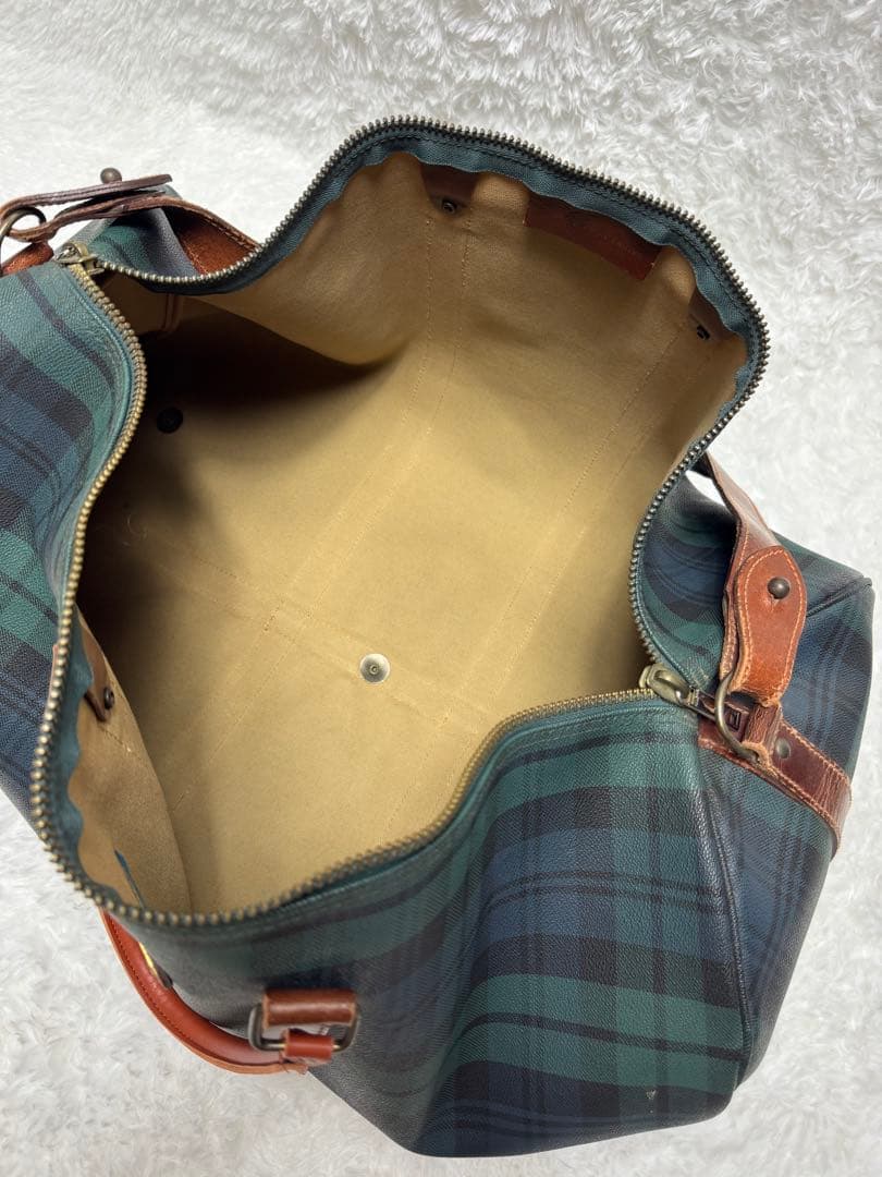aky Polo Ralph Lauren チェック柄ボストンバッグ